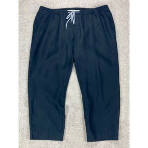 Suitsupply Brescia 100% Linen Drawstring Pants Mens 46 Black Tailored Old Money